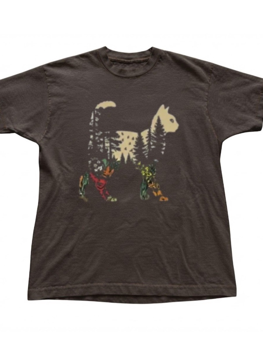 Cat Forest Graphic Print Gildan Heavy Cotton T-Shirt
